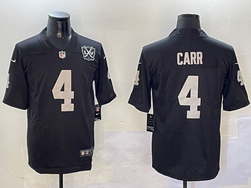 Men Oakland Raiders #4 Carr Black Second generation 2024 Nike Limited NFL Jersey style 01082->chicago bears->NFL Jersey